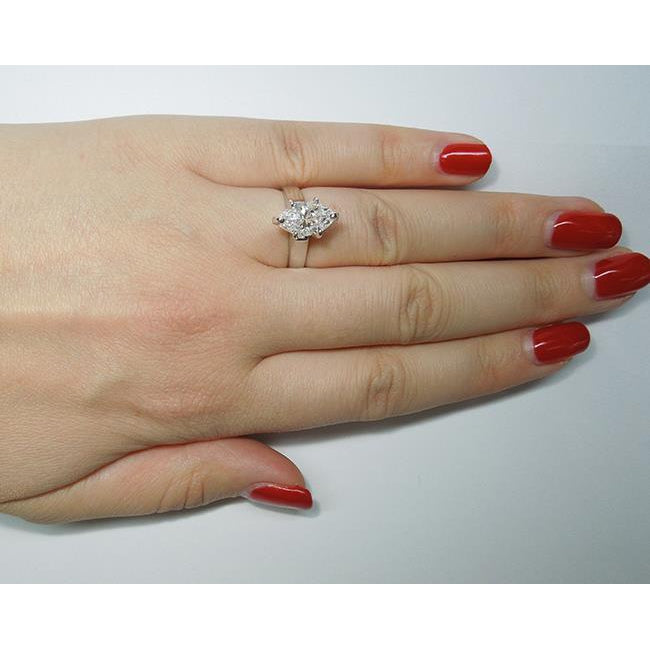 3.01 Carats E Vvs1 Marquise Diamond Solitaire Ring Platinum Solitaire Ring