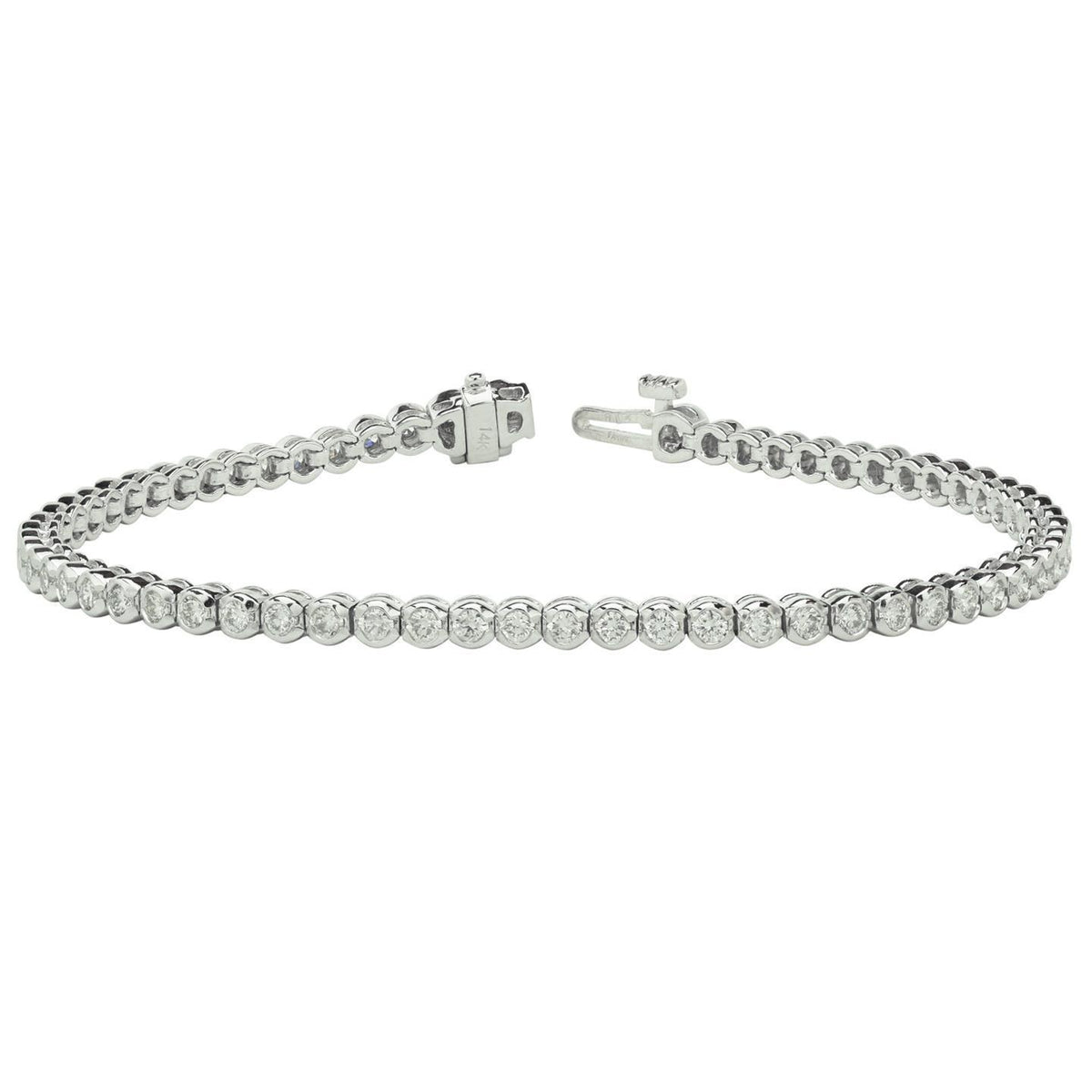 5.3 Carats Round Diamond Tennis Bracelet F/G Vs2/Si1 53 Stones White Gold 14K Tennis Bracelet