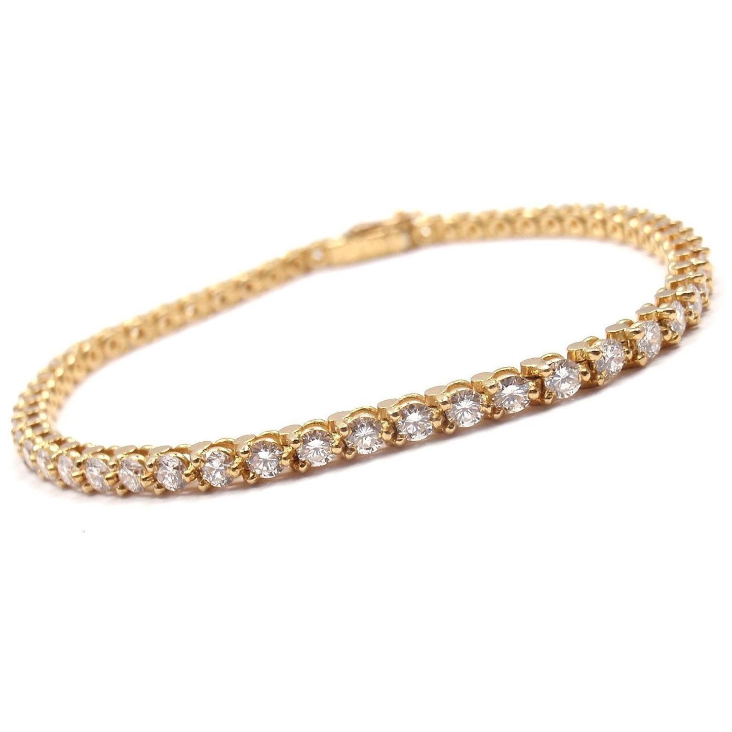5.5 Ct 14K Yellow Gold Round Cut Diamond Tennis Bracelet Lady Tennis Bracelet
