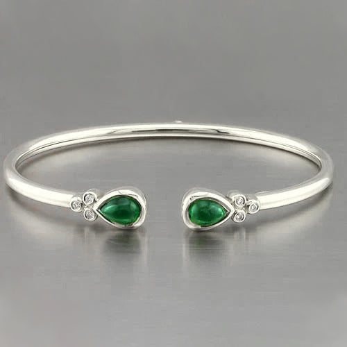 Best LAdies Weeding Yellow Gold Green Emerald Bangle Women Jewelry New Bangle