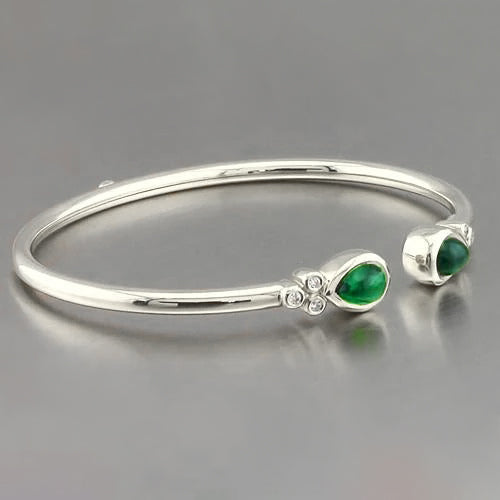 Best LAdies Weeding Yellow Gold Green Emerald Bangle Women Jewelry New Bangle