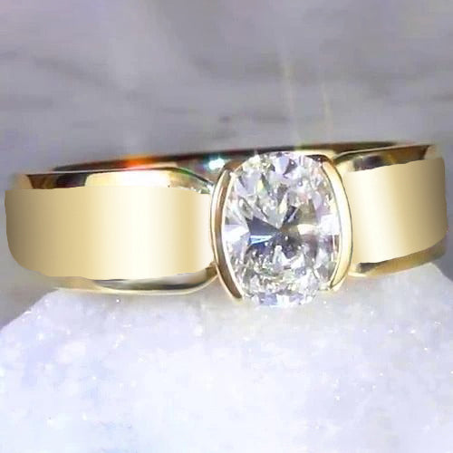 Products Men Solitaire Ring Oval Diamond 1.50 Carats