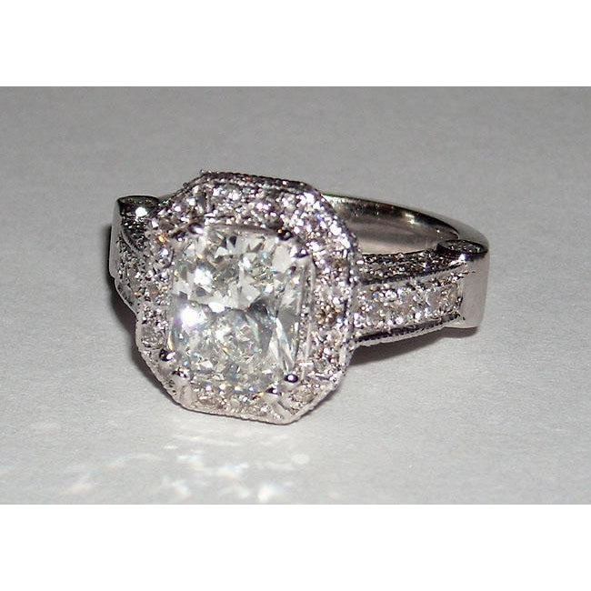 8.51 Carat Engagement Ring Band Set Radiant Cut