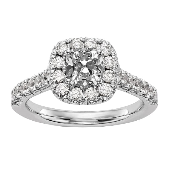 Gold Halo Wedding Ring Old Miner Diamond