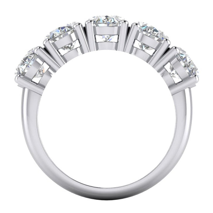 Lady’s Elegant Sparkling Unique Engagement White Gold Anniversary Ring 5 Stone Diamond Anniversary Band Gold Oval Cut Jewelry 5 Stone Ladies Oval Diamond Ring Basket Setting