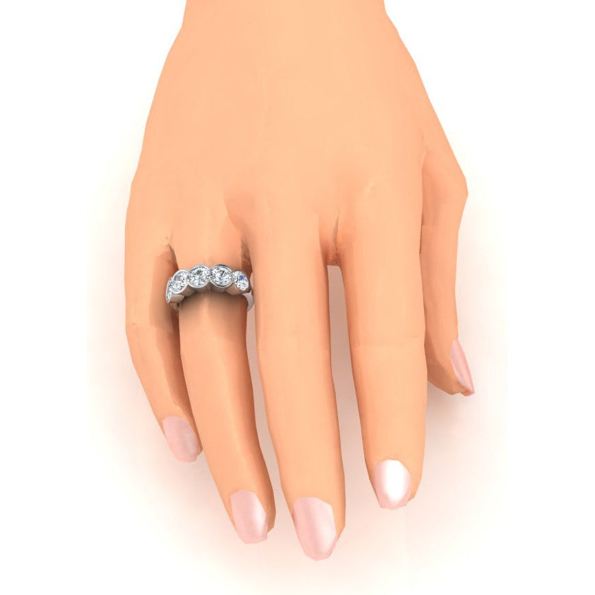 5 Stone Round Diamond Band