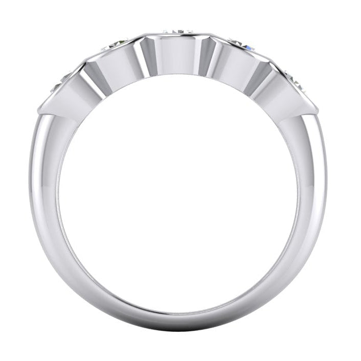 5 stone Half Bezel Diamond Band