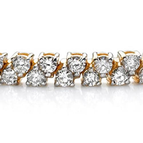 6 Carats Round Brilliant Diamond Tennis Bracelet Yellow Gold Tennis Bracelet