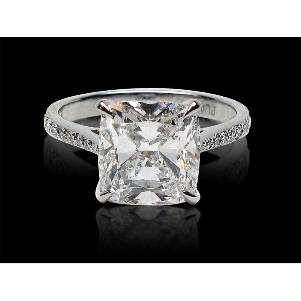 Antique Look Vintage Style White Gold Diamond Solitaire Ring with Accents