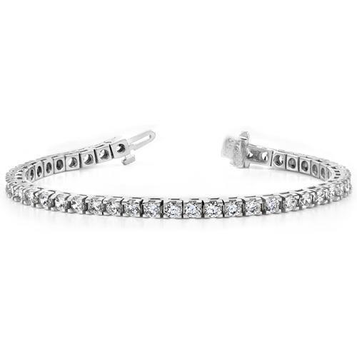 6.75 Carats Brilliant Cut Lab Grown Diamond Tennis Bracelet Gold White