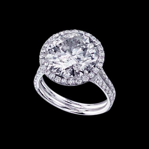 6.75 Ct. Lab Grown Diamonds Fancy Ring Halo Jewelry Engagement Anniversary WG Halo Ring