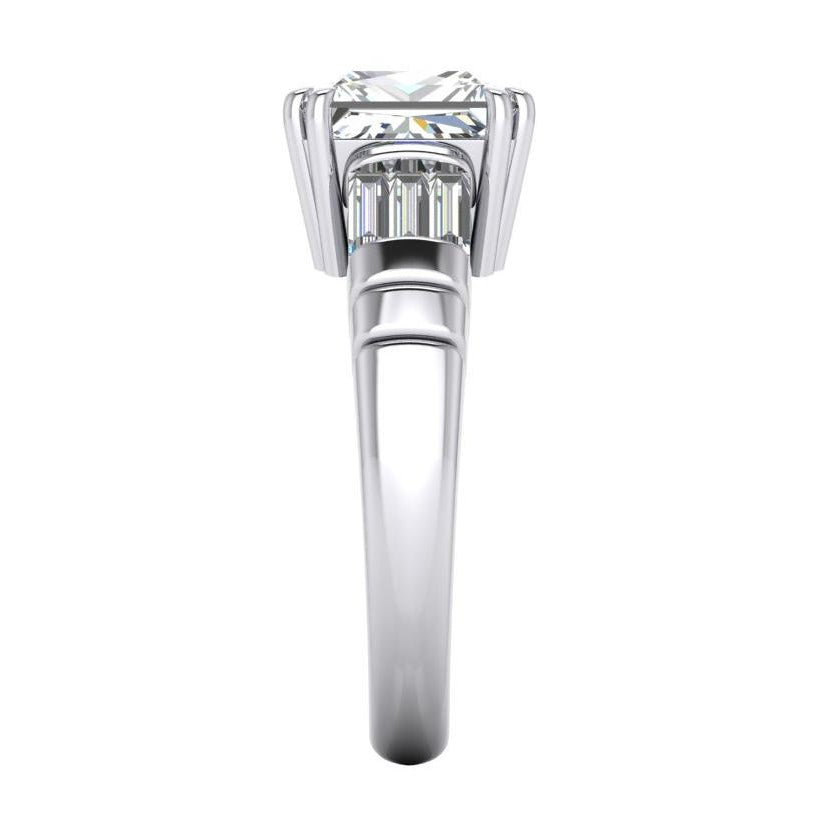 Diamond Ring 4.50 Ct. Diamond Three Stone Gold Engagement Ring