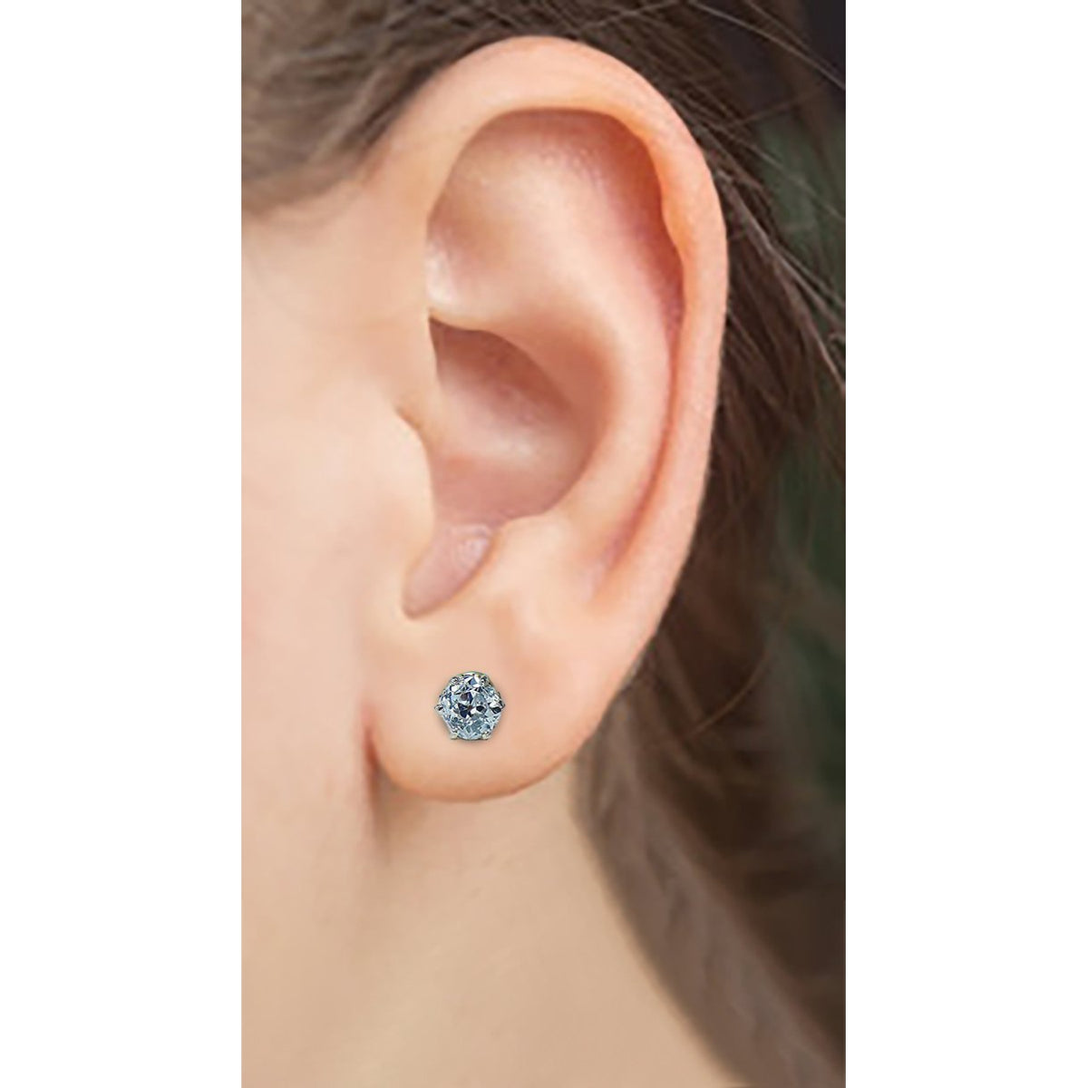 Products 2 Carats Old Miner Round Diamond Stud Women Earring