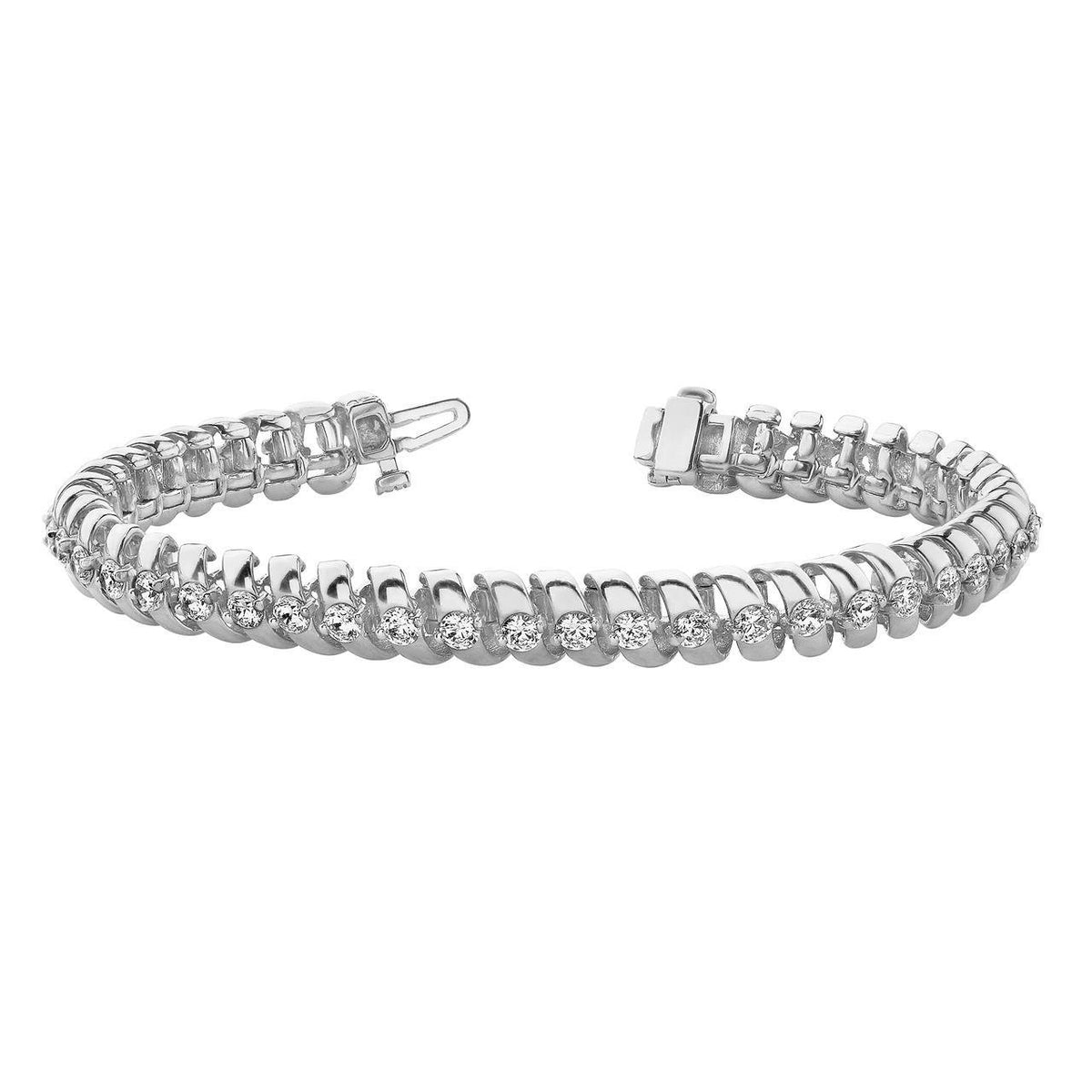 6.30 Carats Diamond Tennis Bracelet Solid White Gold Jewelry New Tennis Bracelet