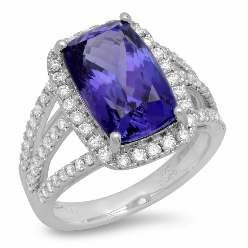 Fancy Ring Emerald Fancy Lady’s Tanzanite Diamonds Gemstone Ring