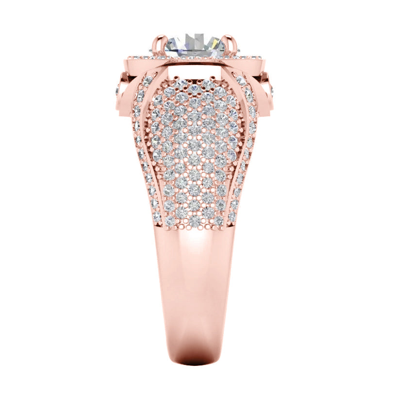 Products Big Round Diamond With Accents 5.50 Carats White Gold 14K