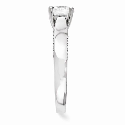 Solitaire with Accents Diamond Engagement Ring White Gold New