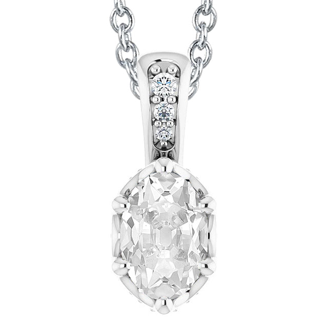 natural round diamond 6ct pendant front view