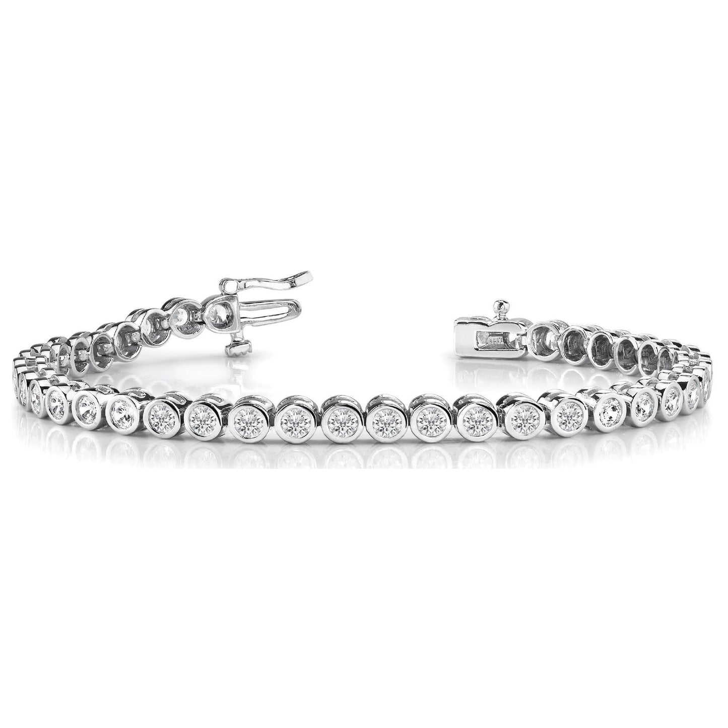 6 Carats Sparkling Round Lab Grown Diamonds Tennis Bracelet White Gold 10K