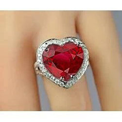 Gold Nice Sparkling Unique Lady’s Gemstone Ring Red Ruby With Diamond Jewelry