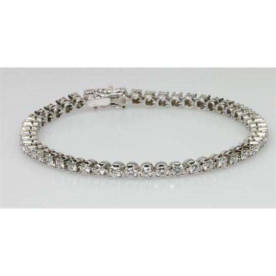 7.50 Ct Round Lab Grown Diamond Tennis Bracelet Solid 10K White Gold