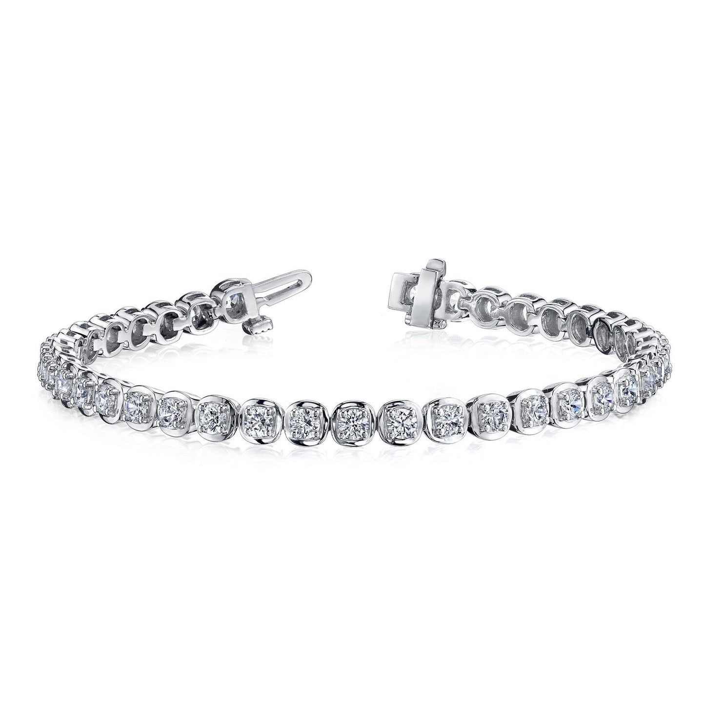 8 Ct Round Brilliant Cut Diamond Tennis Bracelet White Gold 10K Tennis Bracelet