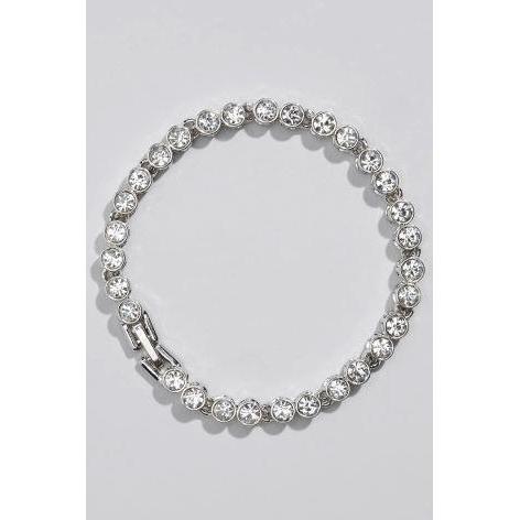 7.50 Carats Round Brilliant Cut Bezel Set Lab Grown Diamond Bracelet Sparkling