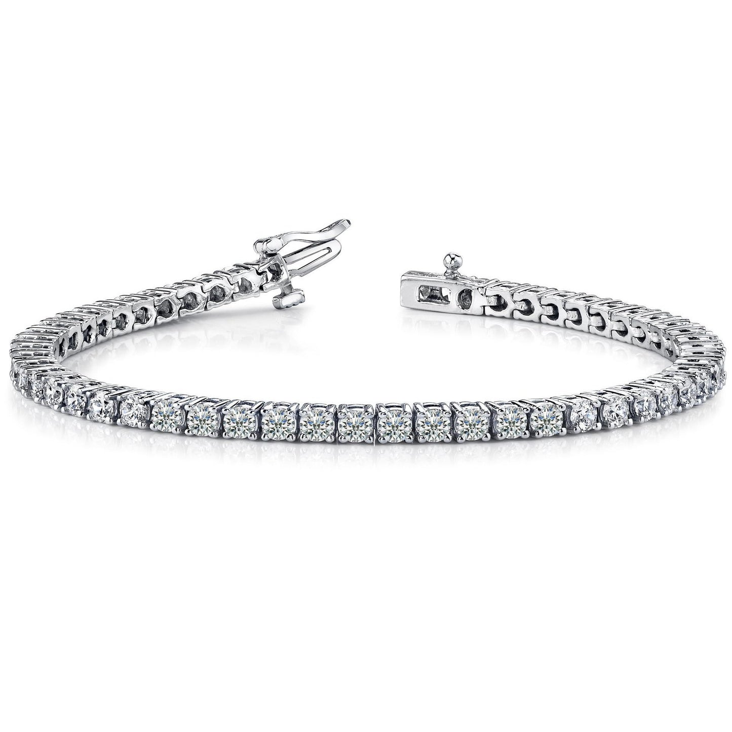 7.8 Carats Round Prong Setting Diamond Tennis Bracelet Wg 10K Tennis Bracelet