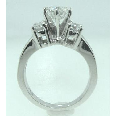 Solitaire Ring with Accents White Gold Diamond