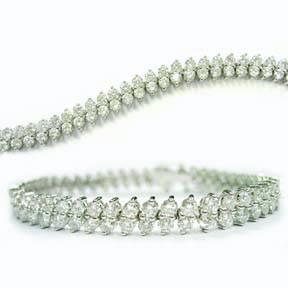 7 Carats Prong Setting Round Lab Grown Diamond Tennis Bracelet White Gold 14K