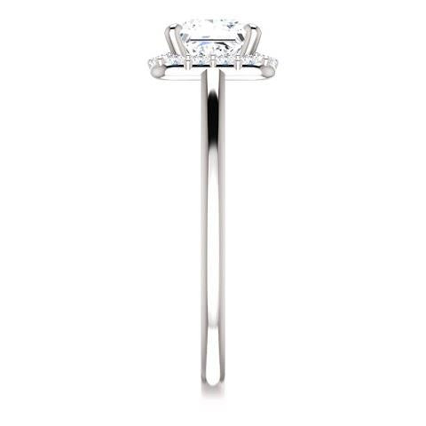 1.5 Ct Halo Princess Round Diamond Wedding Men Women Ring Band Halo Ring