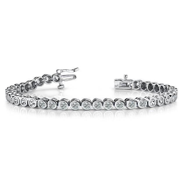 8 Ct Round Brilliant Cut Lab Grown Diamonds Bracelet White Gold
