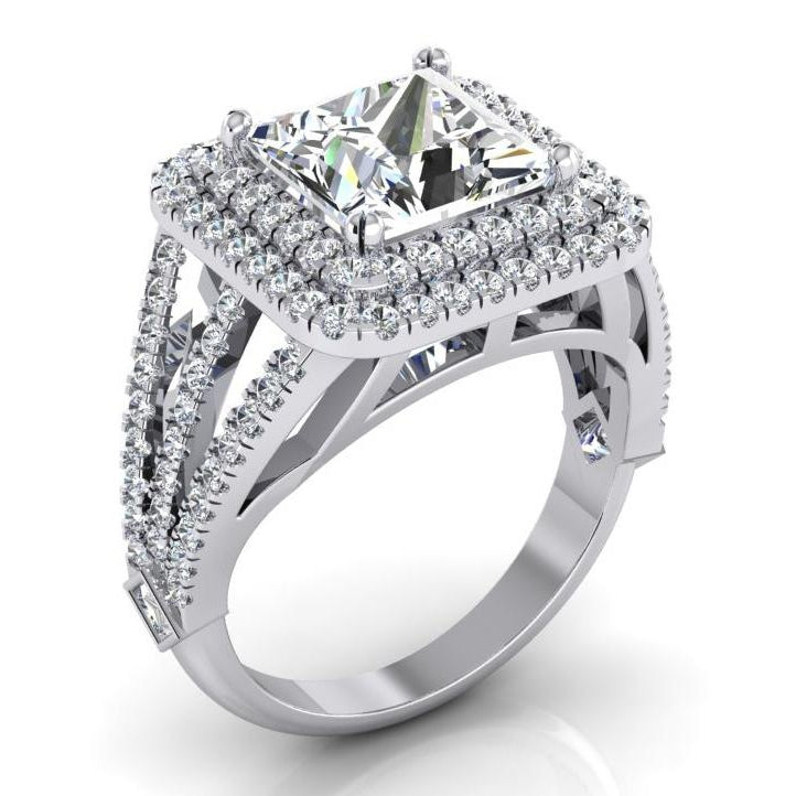 natural round diamond 6ct ring front view