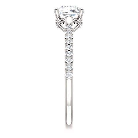Cushion Brilliant Engagement White Gold Diamond Solitaire Ring with