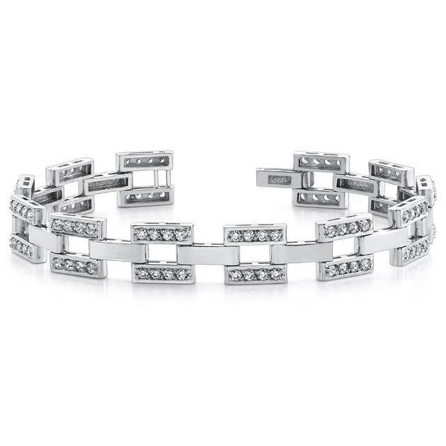 9.60 Ct Round Diamond Mens Bracelet Solid White Gold Fine Men Jewelry Mens Bracelet
