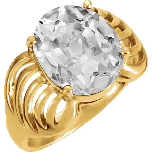 9 Carats Oval Old Miner Lab Grown Big Diamond Ring Thick Shank Yellow Gold 14K