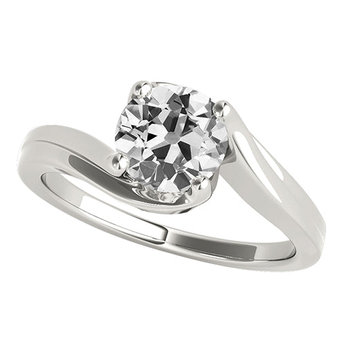 Women's Solitaire Round Old Miner Diamond Ring
