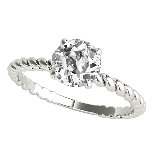 Fancy Princess Cut Sparkling Vintage Style White Gold Diamond Solitaire Ring