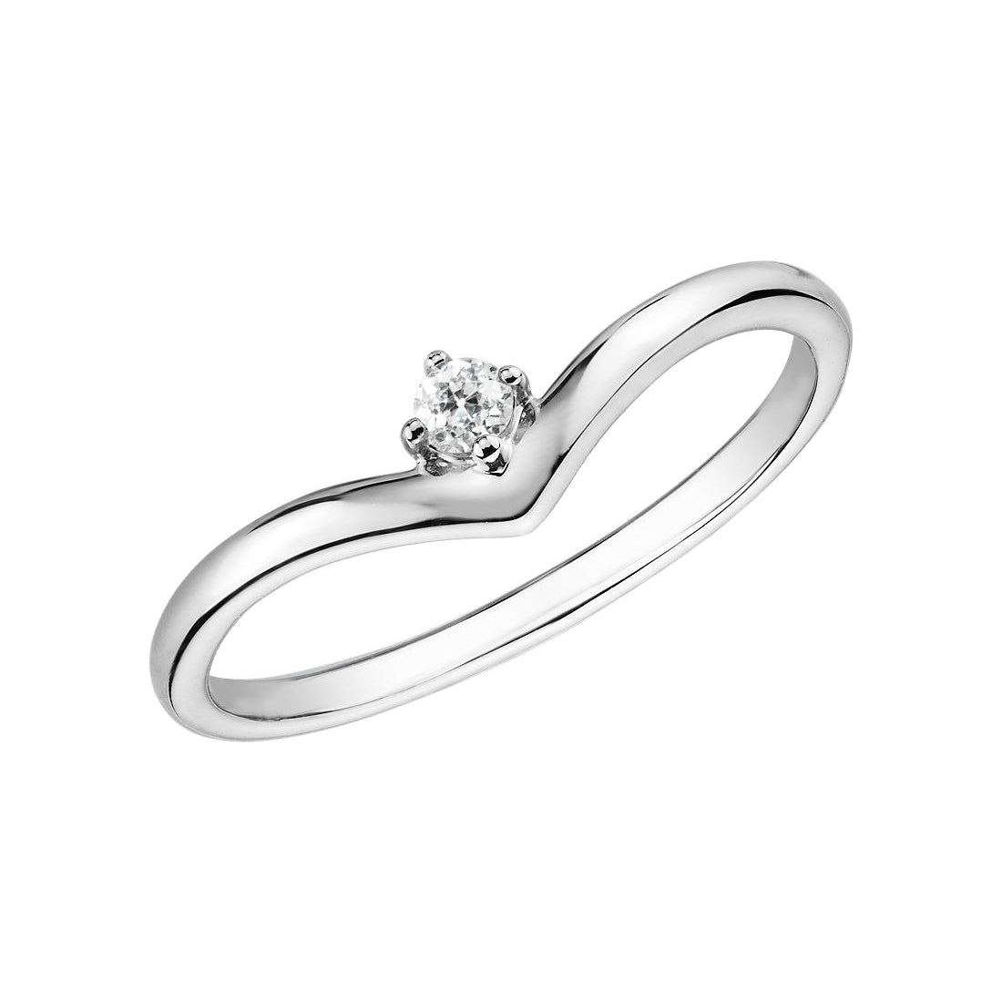 Heart Style Lady’s Fancy Wedding Engagement White Gold Diamond Solitaire Ring