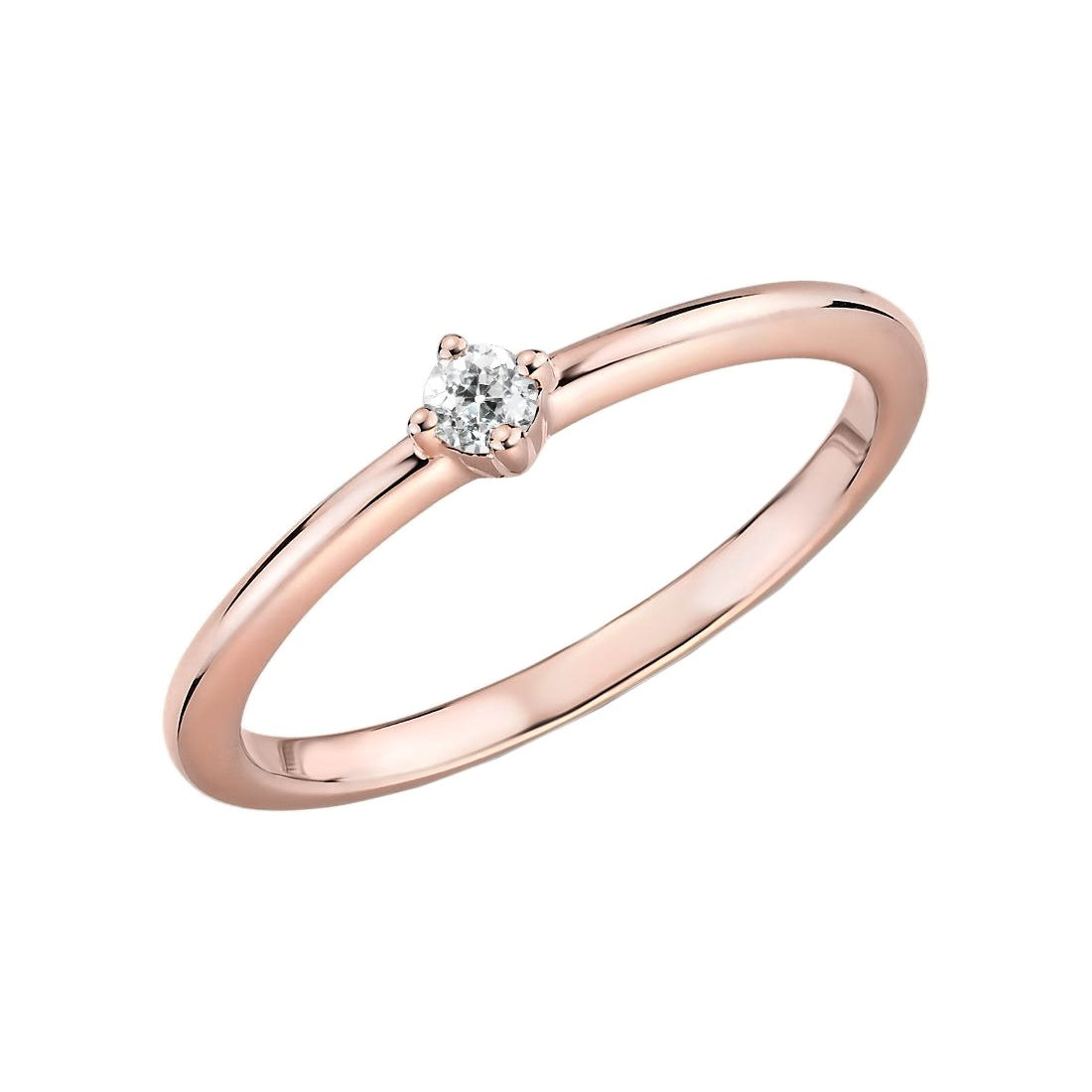 Rose Gold Lady’s Fancy Wedding Engagement White Gold Diamond Solitaire Ring