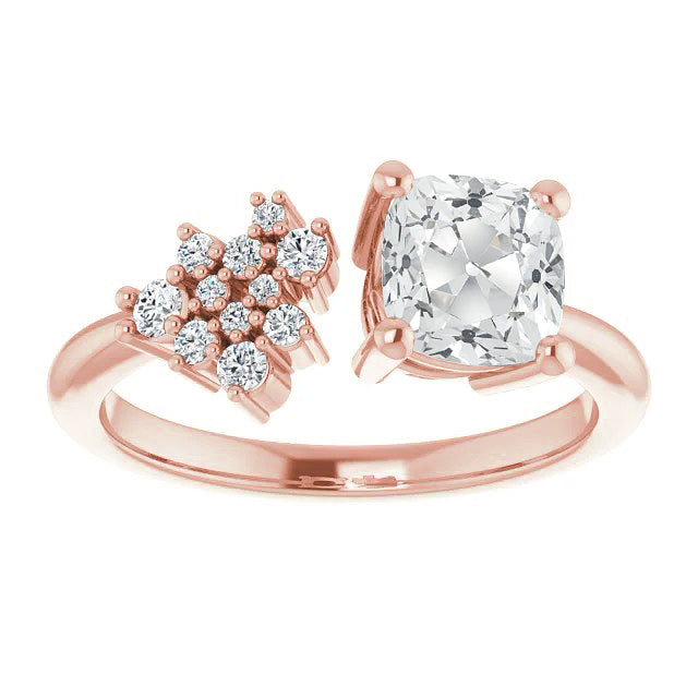 White gold Ladies Anniversary Ring Cushion Old Cut Diamond