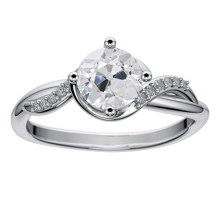 Anniversary Ring white gold Old Miner Round Diamond