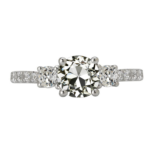 natural round diamond 5ct ring front view