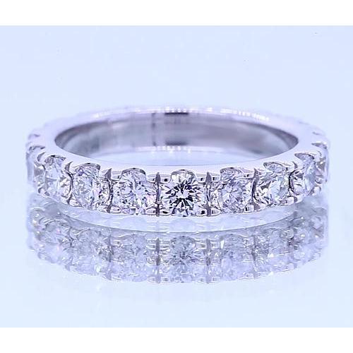 Anniversary Band Round Natural Earth Mined Diamond White Gold Jewelry 3.50 Carats