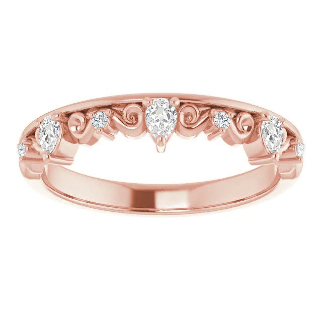 Antique Style Half Eternity Band Old Miner Diamond