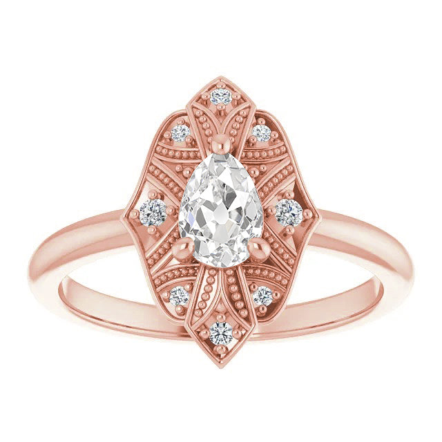 Antique Style Halo Diamond Ring