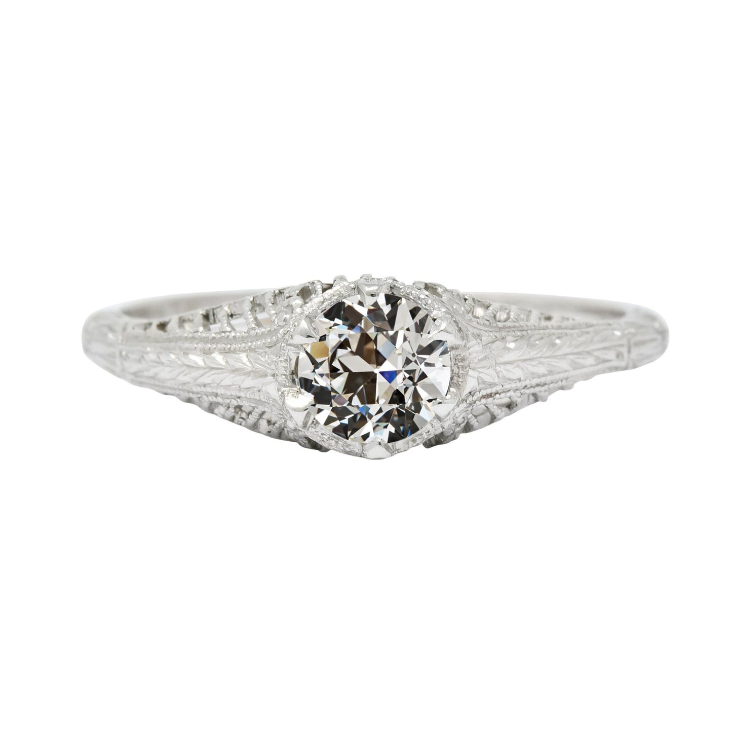 Antique Style Solitaire Old Miner Diamond Ring