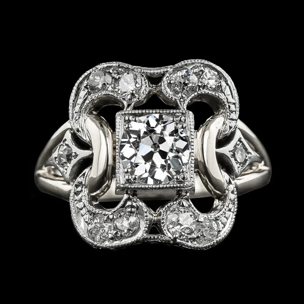 Art Nouveau Jewelry New Old Cut Diamond Wedding Ring Milgrain