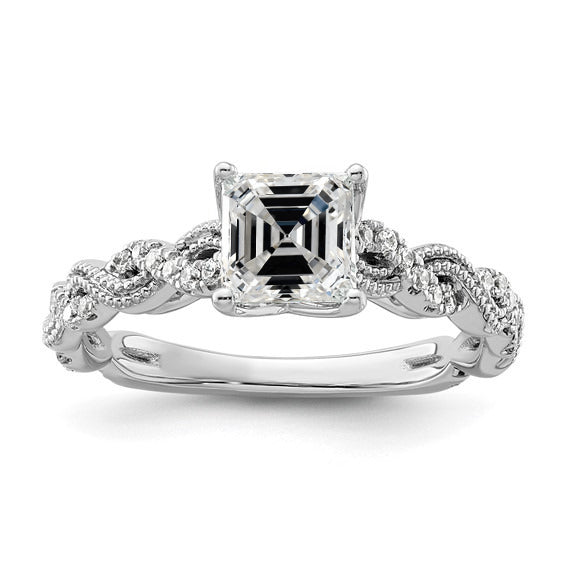 Asscher Cut Diamond Engagement Ring