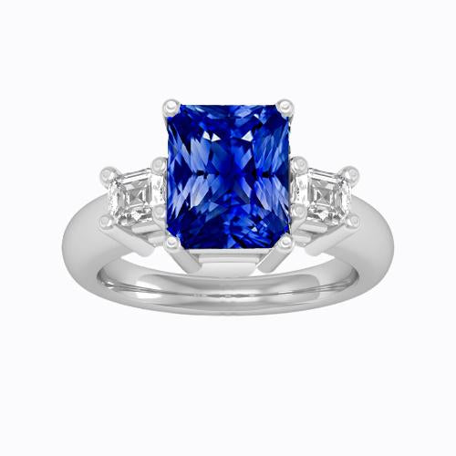 High Quality Fancy Sparkling Asscher Diamond Jewelry Radiant Sapphire